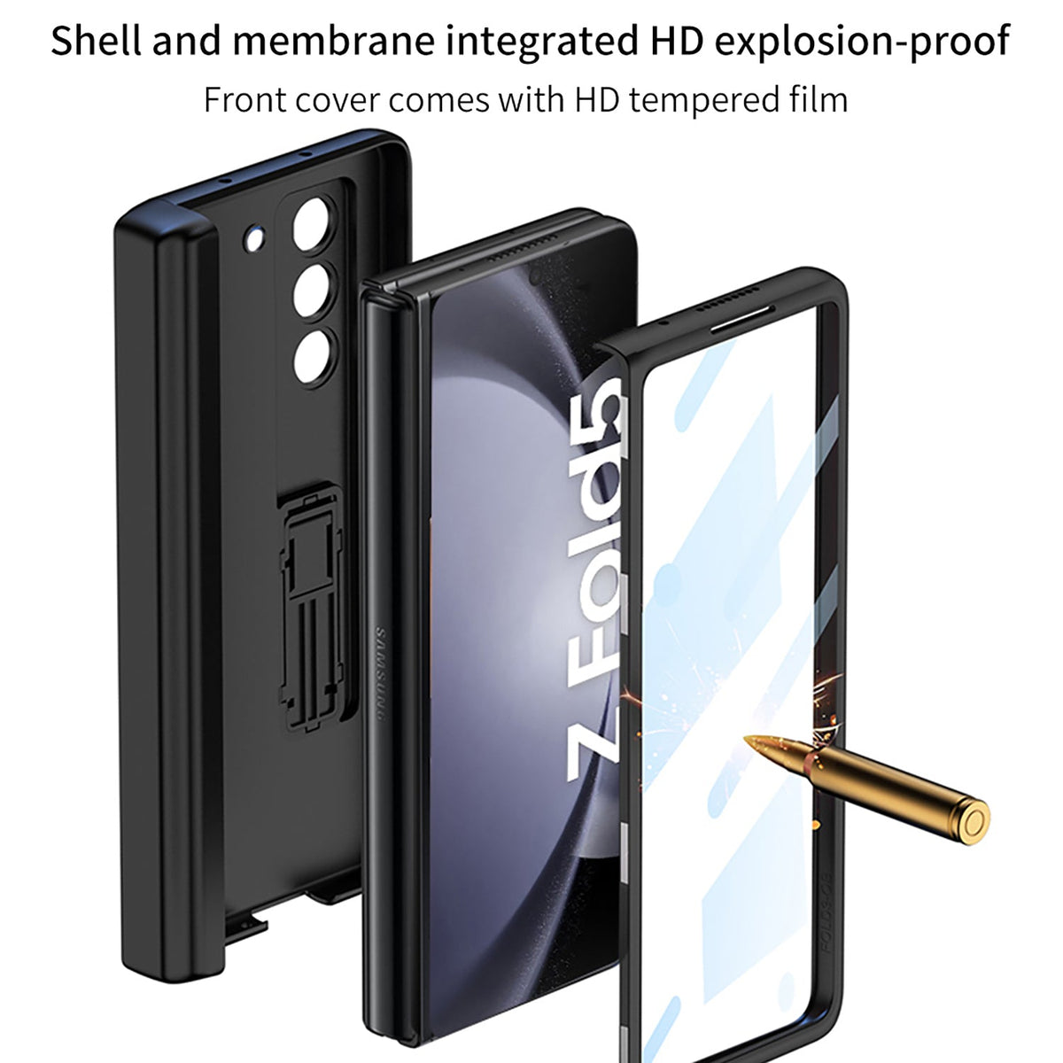 Magnetic Hinge Pen Box Protective Leather Phone Case With Back Screen Glass For Samsung Galaxy Z Fold 5/4/3 5G - mycasety2023 Mycasety