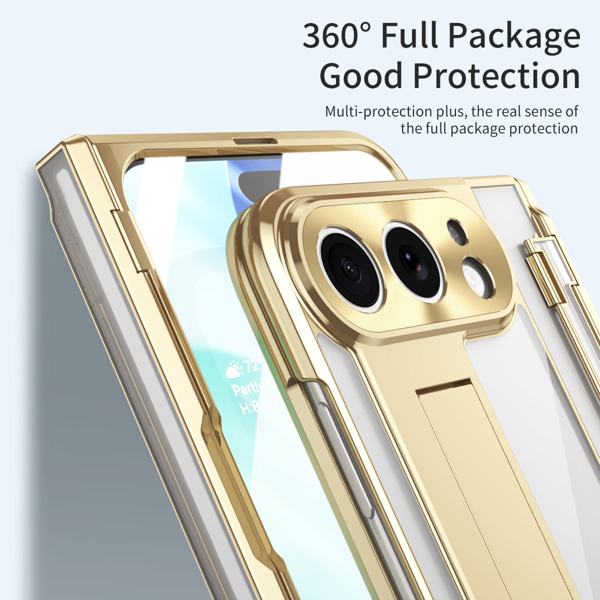 iPhone Duo | Clear Case with Hidden Kickstand, Hinge Protection & Glass Front