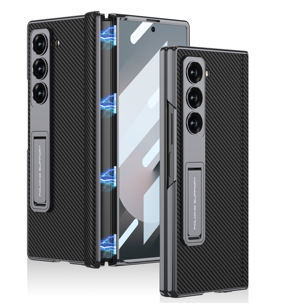 Magnetic Hinge Shockproof Leather Phone Case With Back Screen Protector For Galaxy Z Fold6
