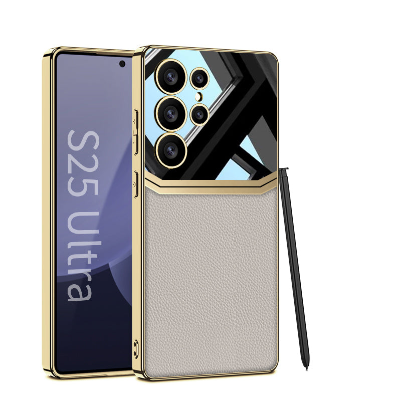 Luxury Leather Plating Case for Galaxy S24 Ultra