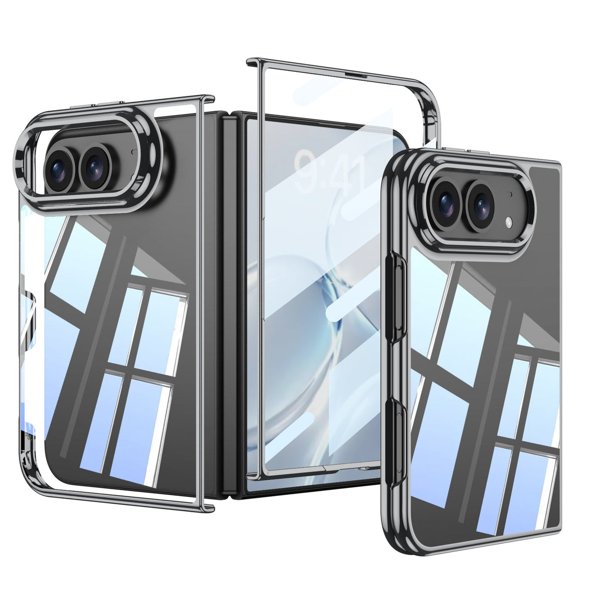 iPhone Duo | Ultra?Slim Clear Plating Phone Case Built-in Tempered Glass Film