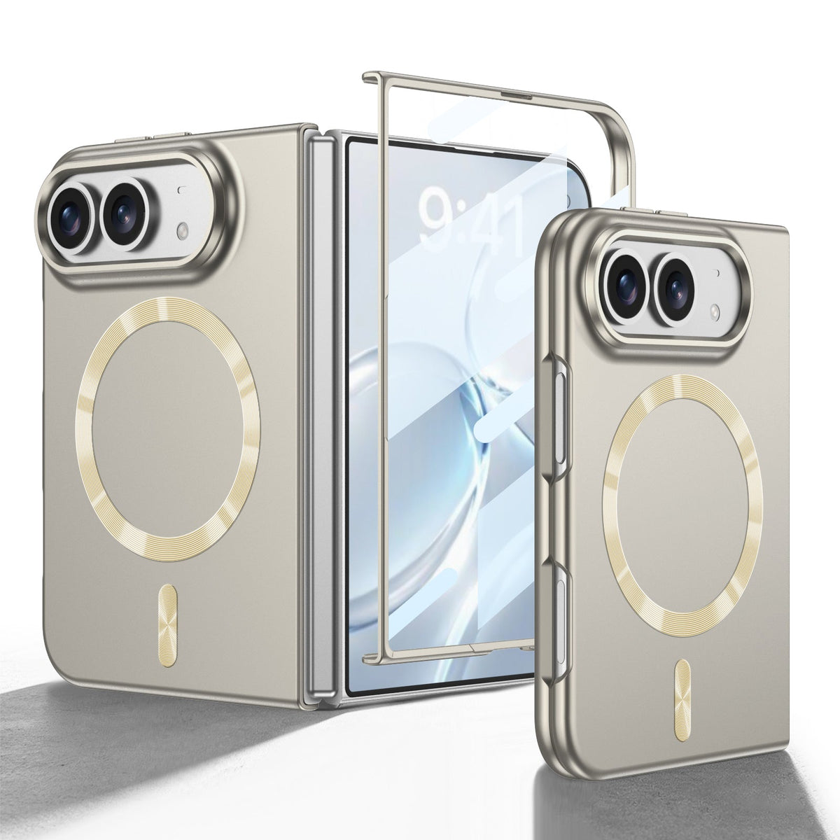 iPhone Duo | Slim Full?Coverage Phone Case Built-in Tempered Glass Film & Magnetic Ring
