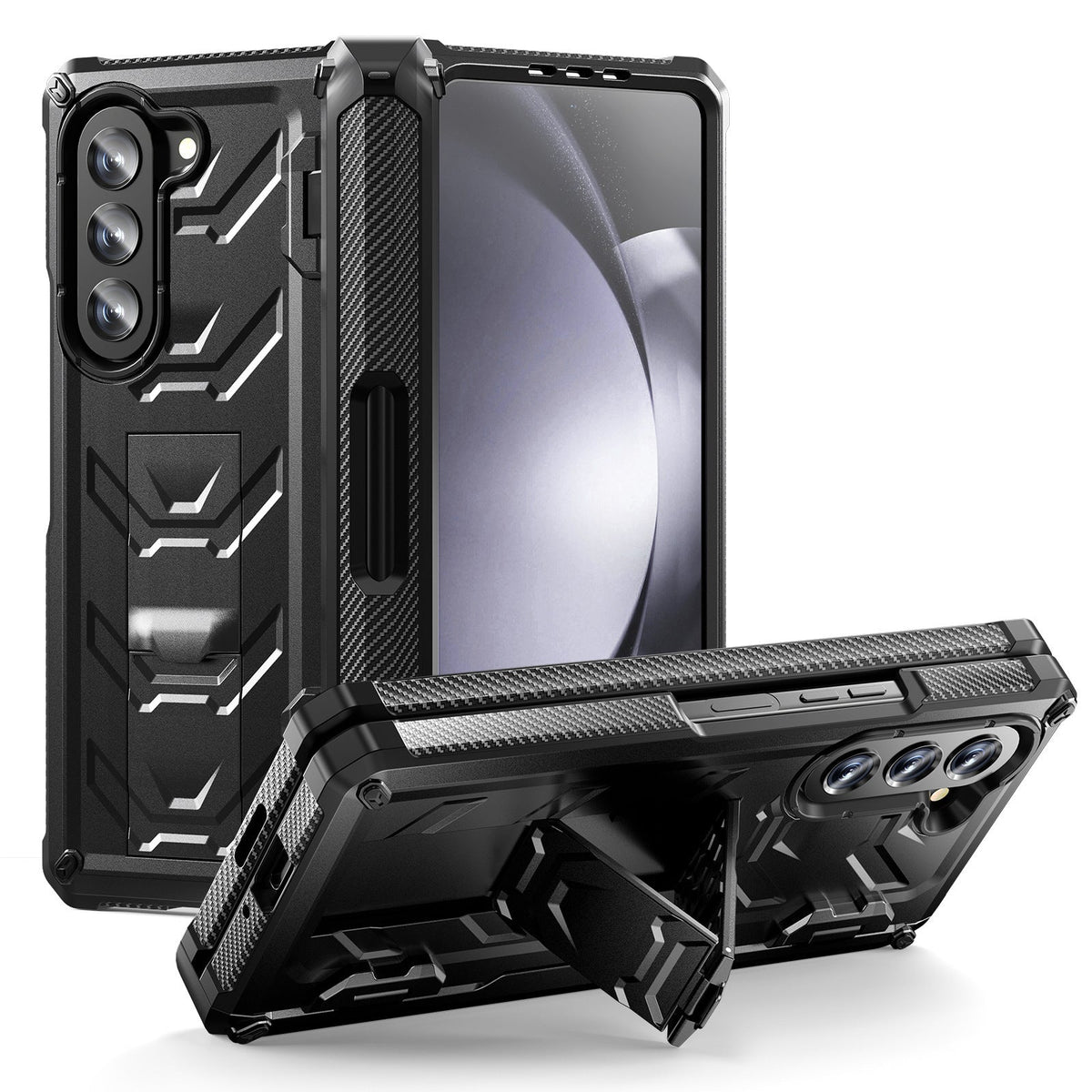Double-Cover Mecha all-inclusive Rugged Phone Case For Samsung Galaxy Z Fold5 Fold4 Fold3 5G - Mycasety Mycasety