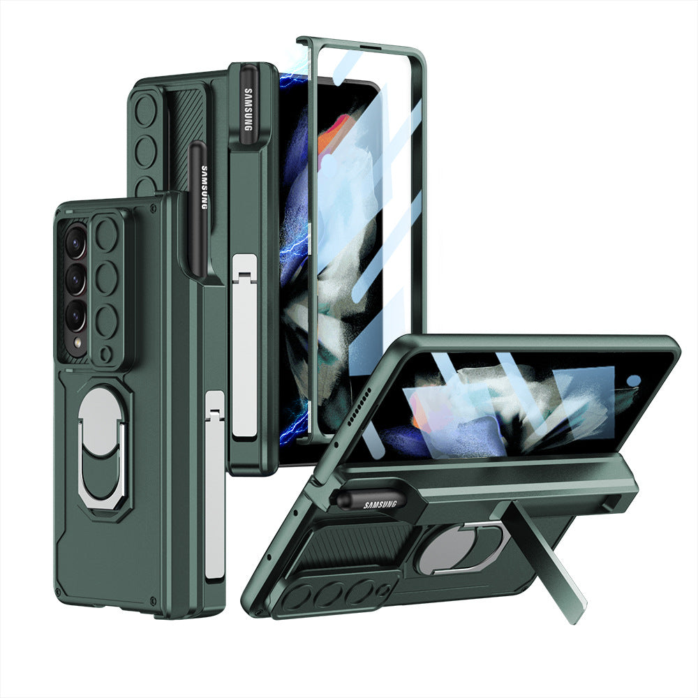Magnetic Folding Armor Lens Protective Case With Back Screen Protector For Samsung Galaxy Z Fold3 Fold4 Fold5 - Mycasety Mycasety