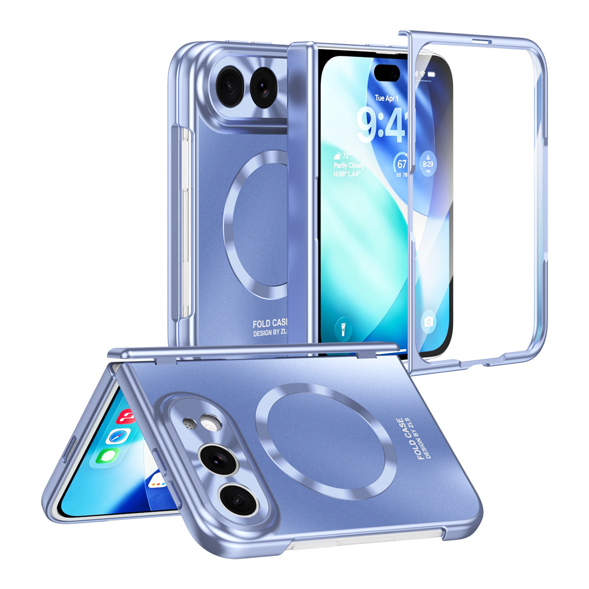 iPhone Duo | Electroplated Magnetic Case with Hinge Protection & Tempered Glass
