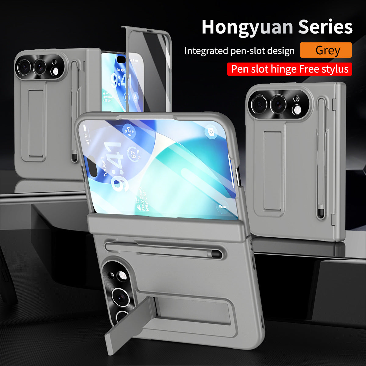 iPhone Duo | Matte Kickstand Case with Stylus Holder & Tempered Glass