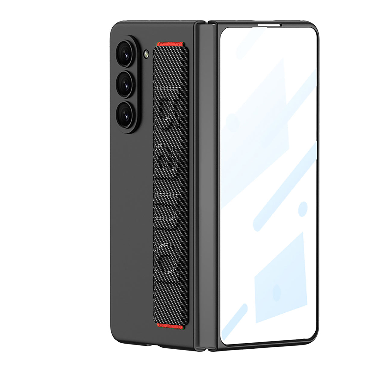 Luxury Wristband Holder Phone Case With Back Screen Protector For Samsung Galaxy Z Fold5 - Mycasety Mycasety