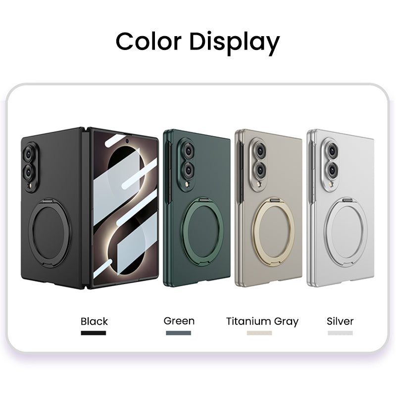 Samsung Galaxy Z Fold8 | Ultra-Slim Metal Ring Stand Case with Built-In Screen Protector