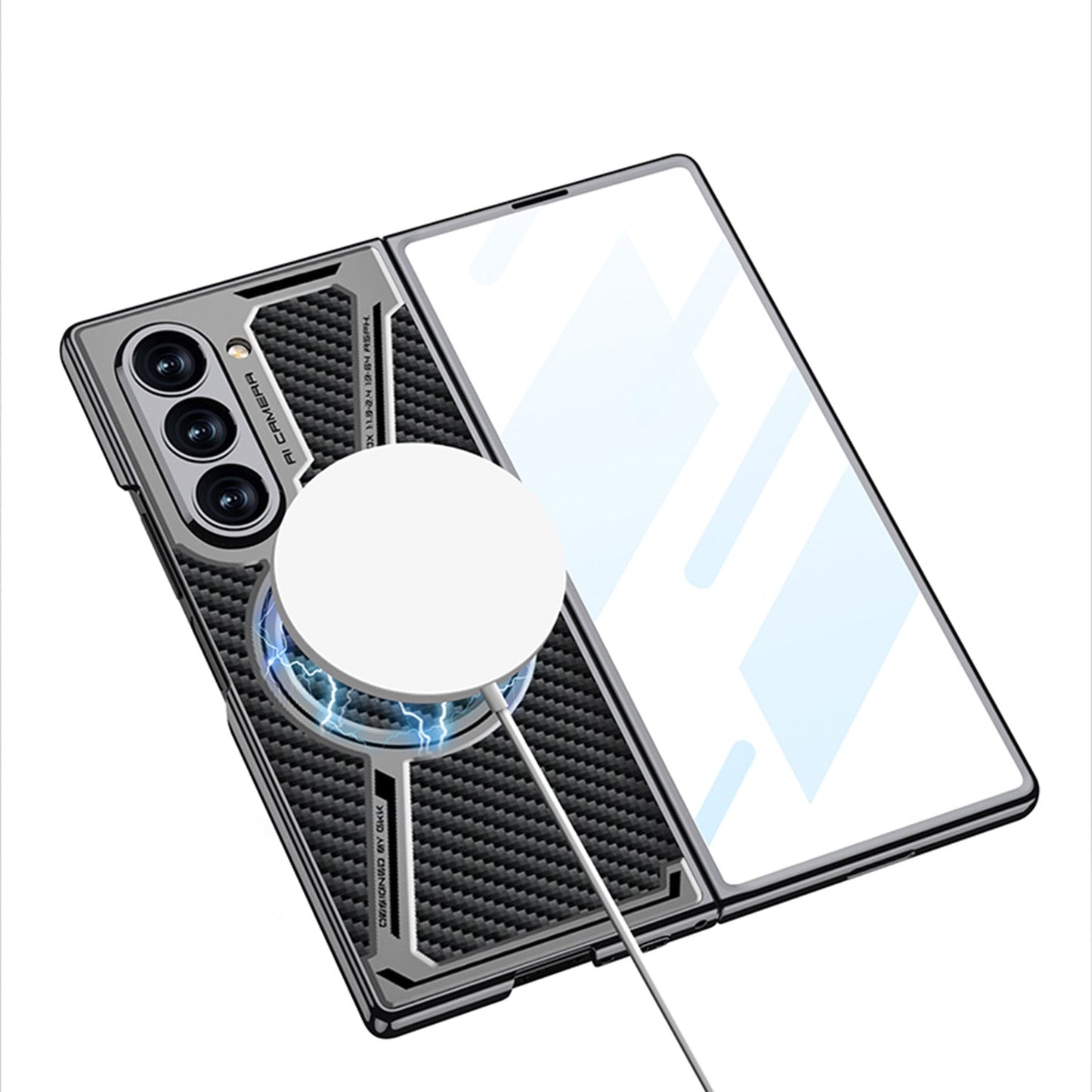 Electroplating Leather Shockproof Phone Case With Screen Protector For Galaxy Z Fold 7/6