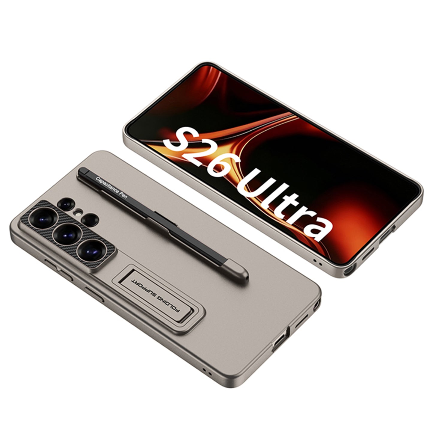 Ultra Thin Kickstand Case with Pen Slot for Samsung Galaxy S26 Ultra, Slim Protective Cover with Stylus