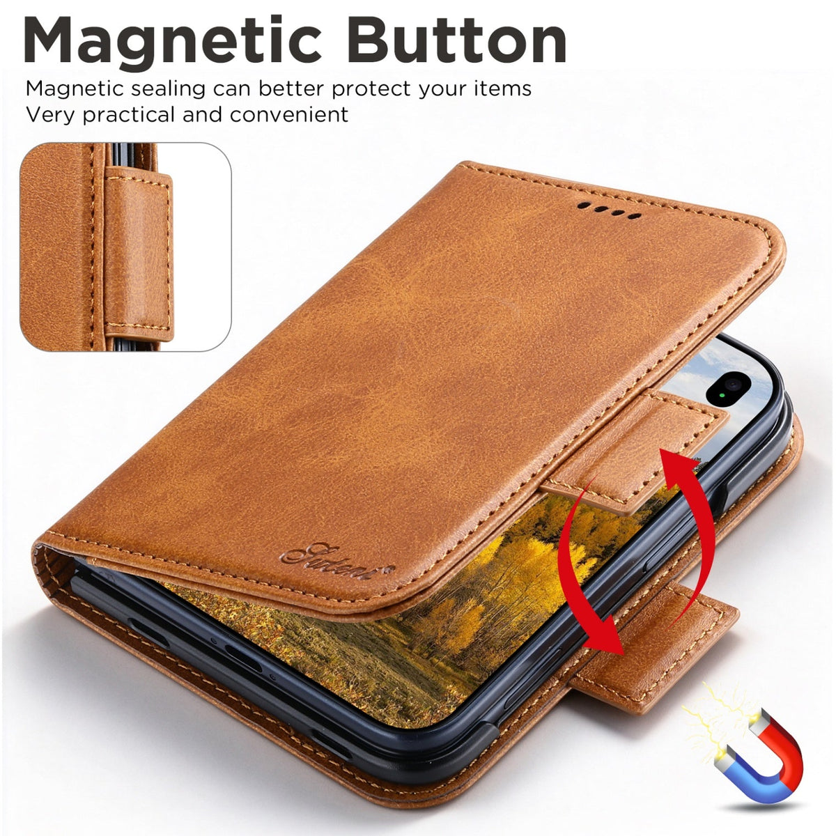 iPhone Duo | Minimalist Leather Wallet Case with Card Slots & Cash Pocket