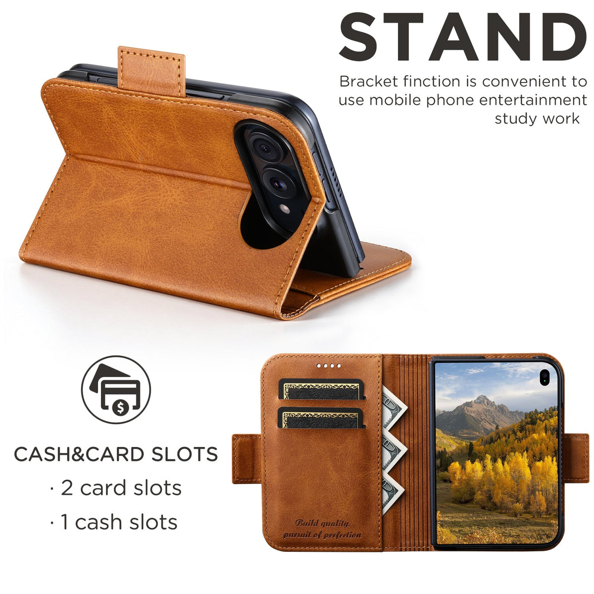 iPhone Duo | Minimalist Leather Wallet Case with Card Slots & Cash Pocket