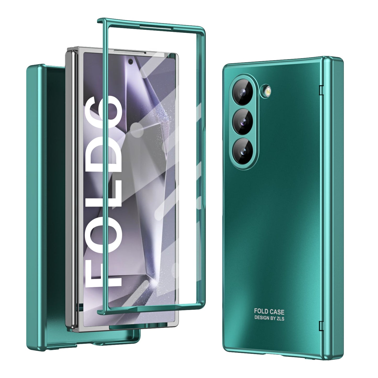 Electroplating Shockproof Phone Case With Back Screen Protector Film For Galaxy Z Fold 7/6/5/4/3