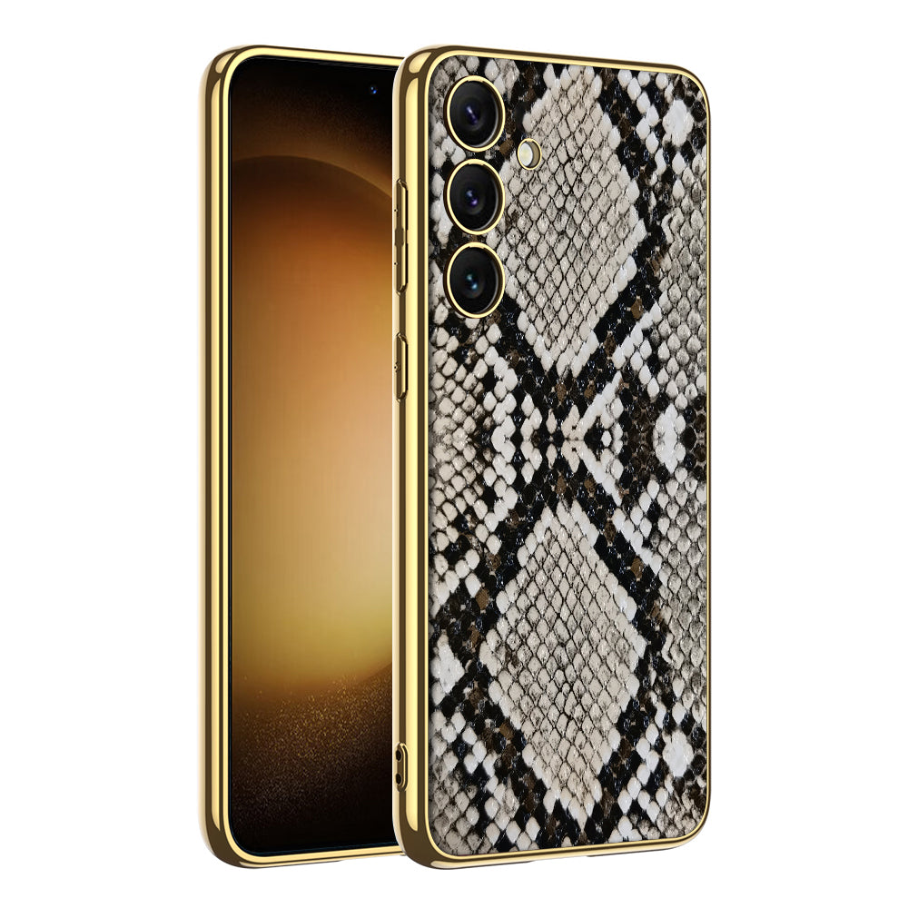 Galaxy S24/S23 Ultra Plus Electroplated Crocodile Pattern Leather Case