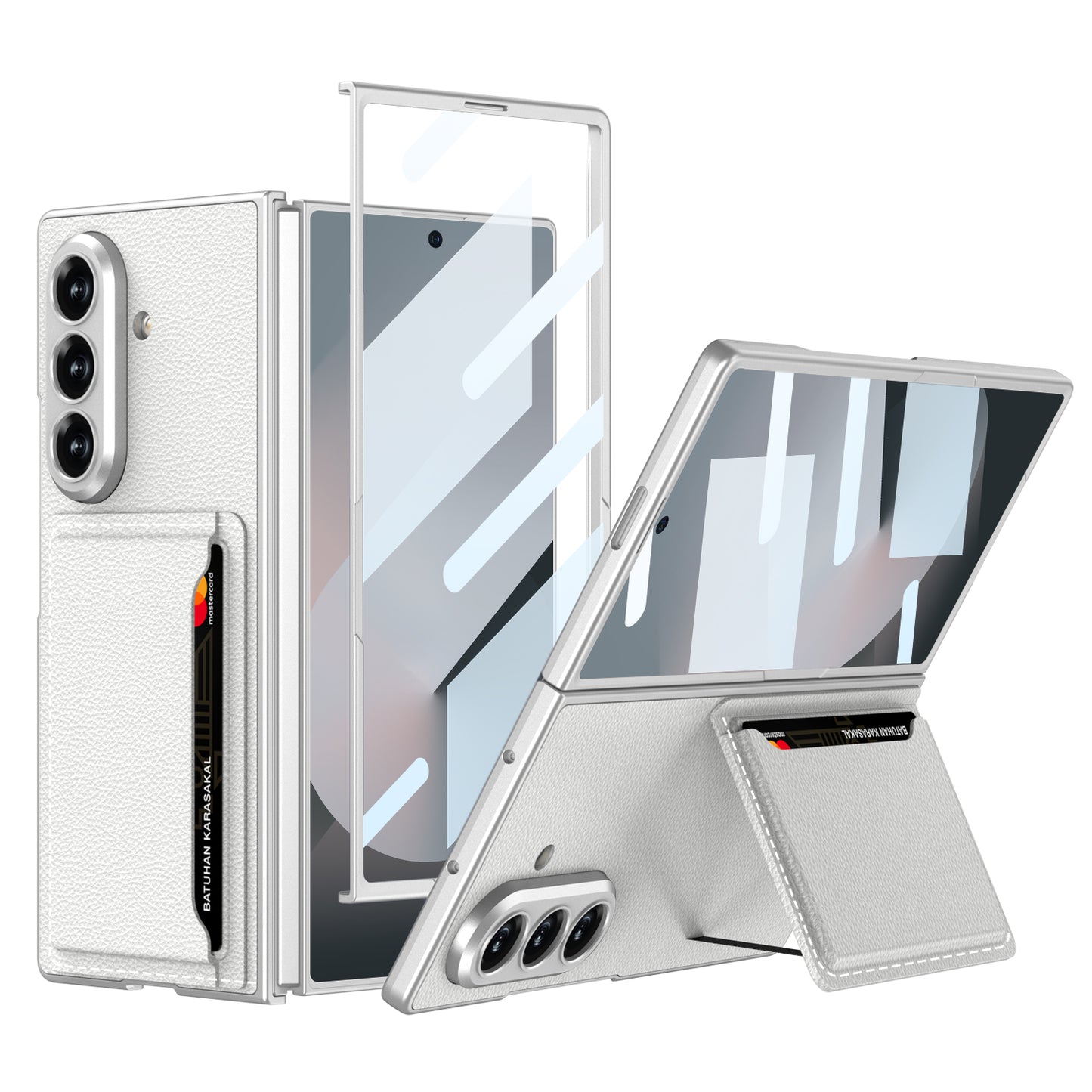 Card Bag Holder Tempered Film Integrated Leather Case for Galaxy Z Fold6