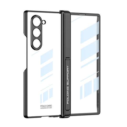 Transparent Magnetic Hinge Bracket Shockproof Phone Case With Screen Protector For Galaxy Z Fold 6/7