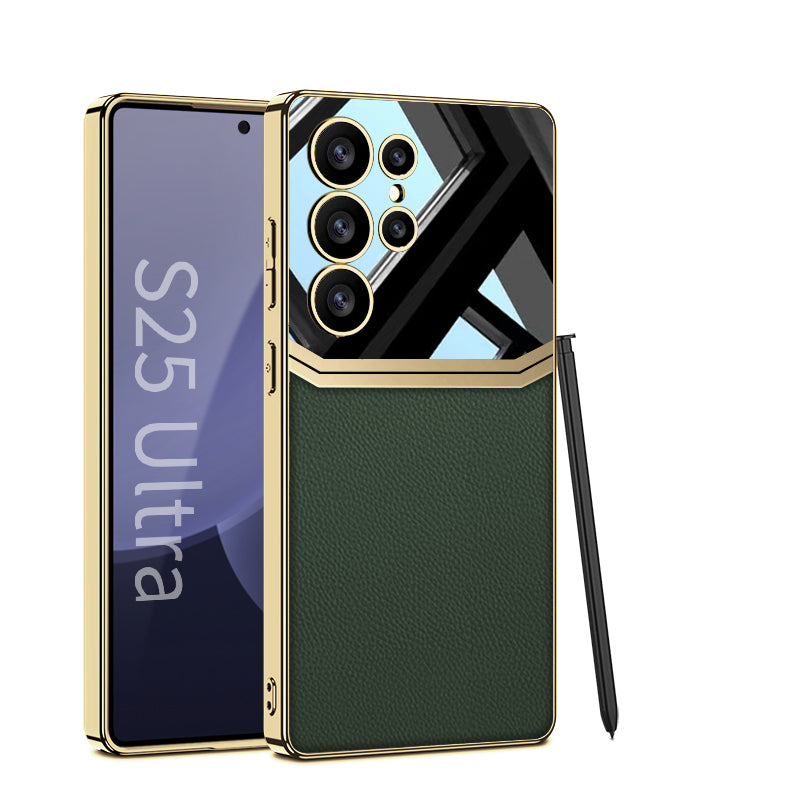 Luxury Leather Plating Case for Galaxy S24 Ultra