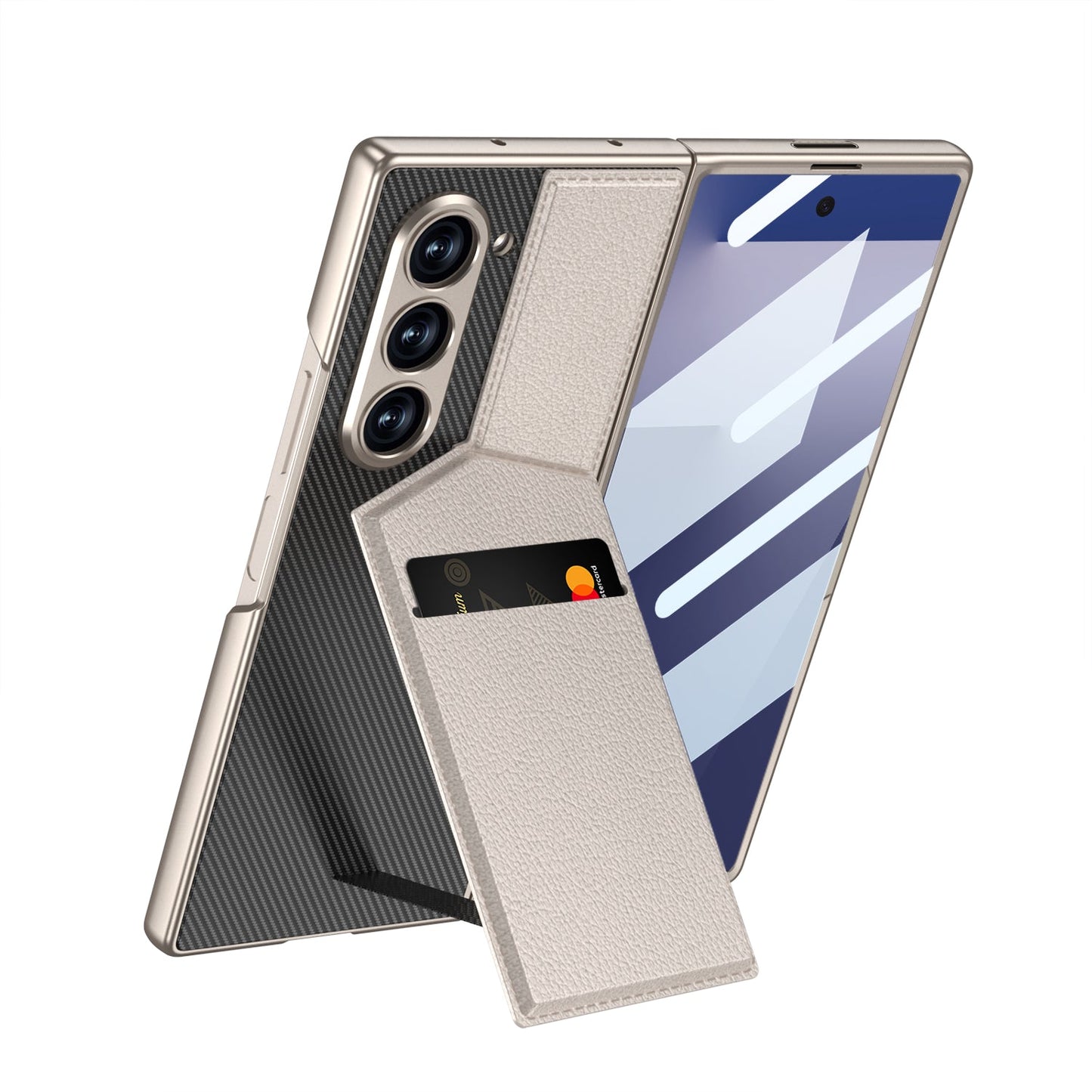 Leather Card Holder Shockproof Phone Case With Screen Protector For Galaxy Z Fold 6/7