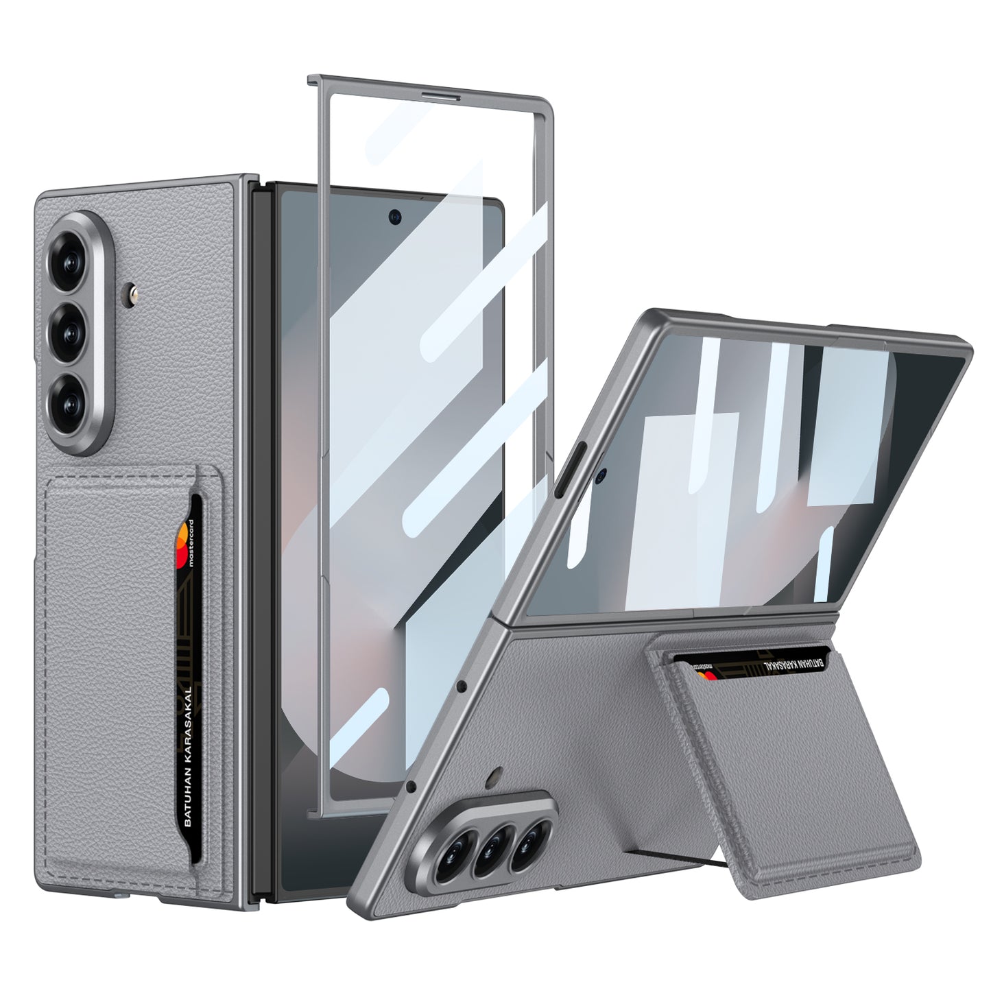 Card Bag Holder Tempered Film Integrated Leather Case for Galaxy Z Fold6