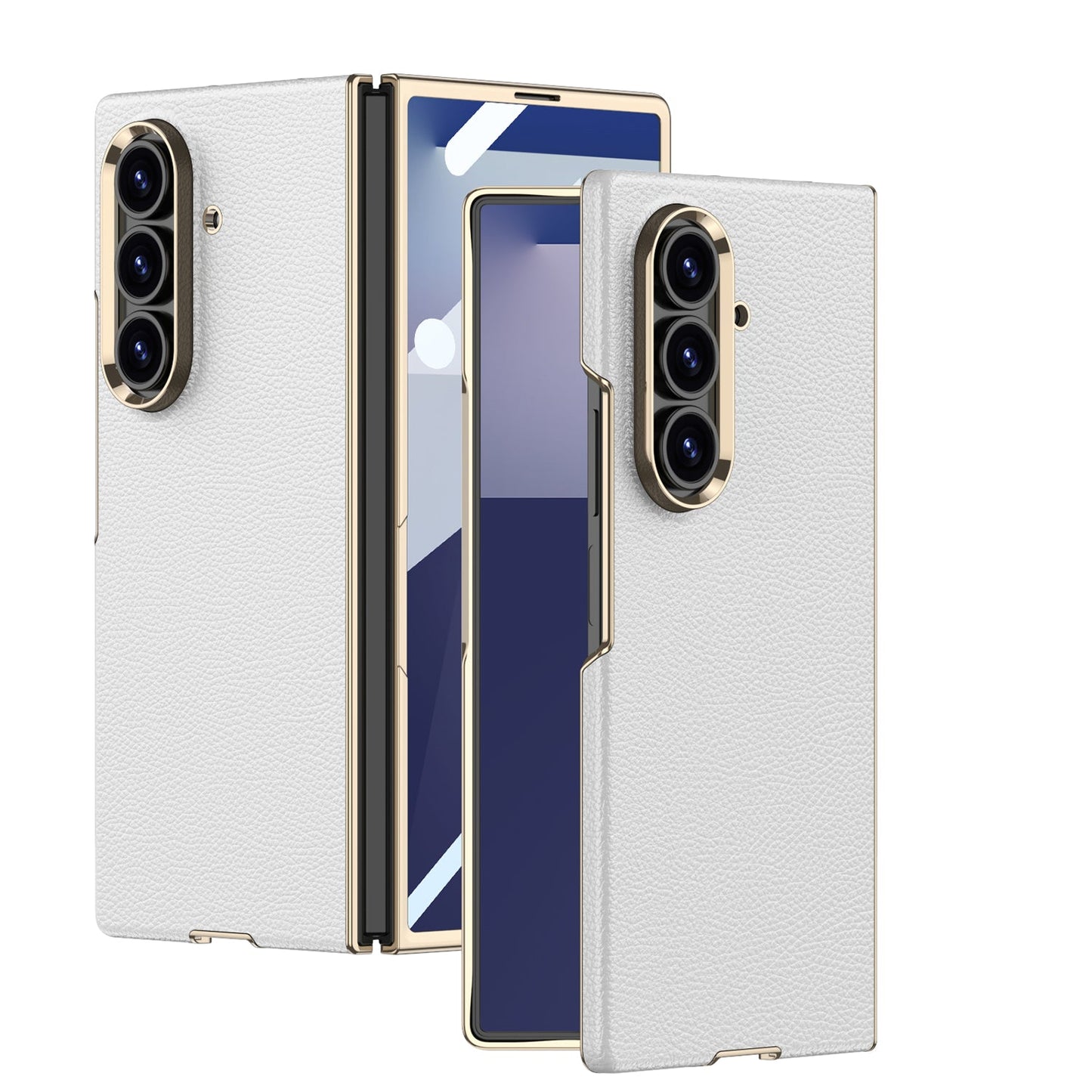 Business-style Electroplated Leather Phone Case For Galaxy Z Fold 7/6/5/4