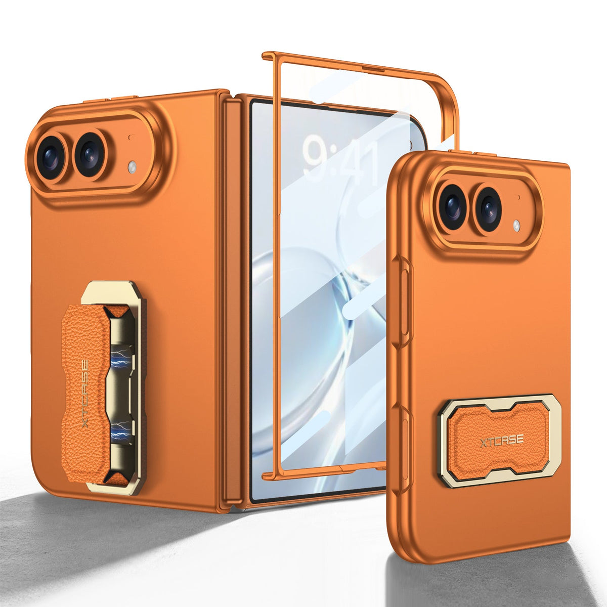 iPhone Duo | Slim Full?Coverage Phone Case Built-in Tempered Glass Film & Magnetic Finger?Ring Grip