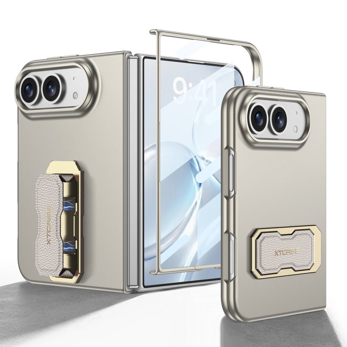 iPhone Duo | Slim Full?Coverage Phone Case Built-in Tempered Glass Film & Magnetic Finger?Ring Grip