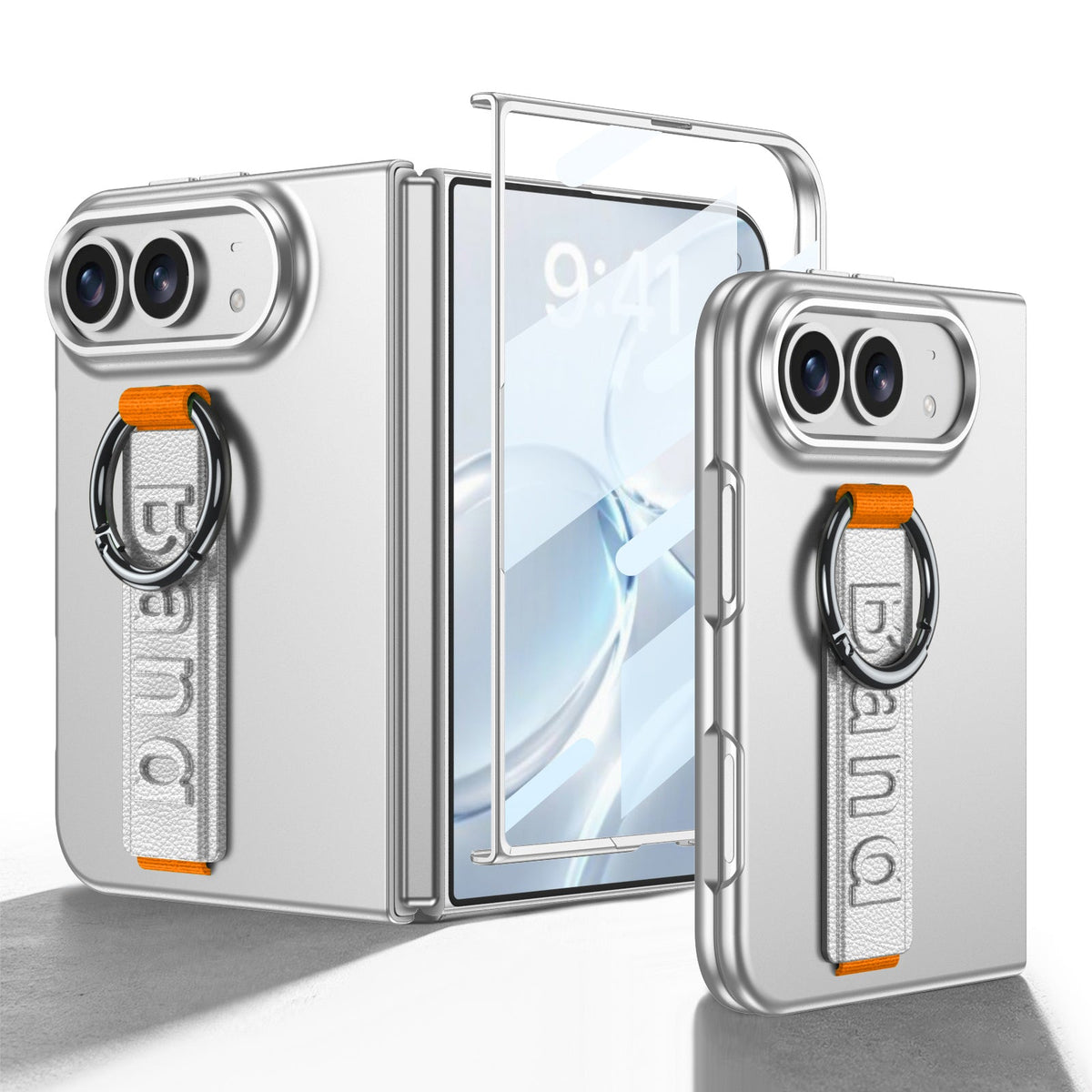 iPhone Duo | Slim Full?Coverage Phone Case Built-in Tempered Glass Film & Wrist Strap with Finger Ring Grip