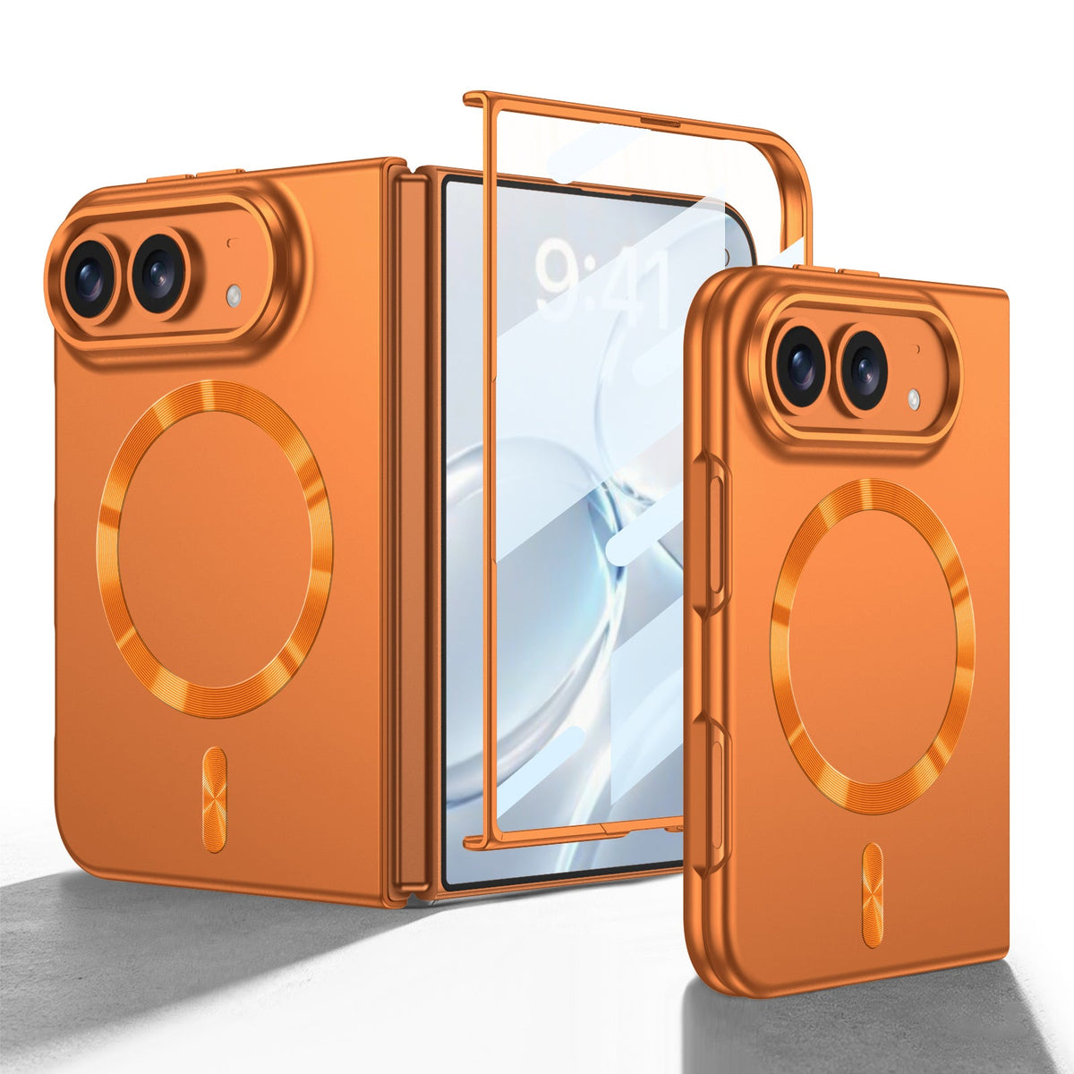 iPhone Duo | Slim Full?Coverage Phone Case Built-in Tempered Glass Film & Magnetic Ring
