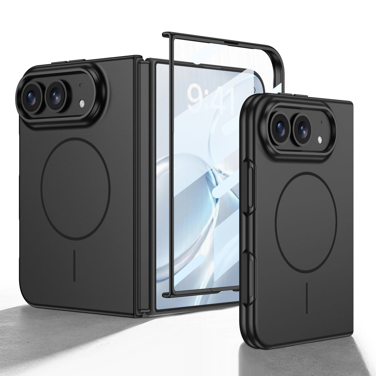 iPhone Duo | Slim Full?Coverage Phone Case Built-in Tempered Glass Film & Magnetic Ring