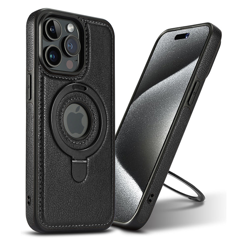 Magnetic Luxury Leather Invisible Holder iPhone Cases