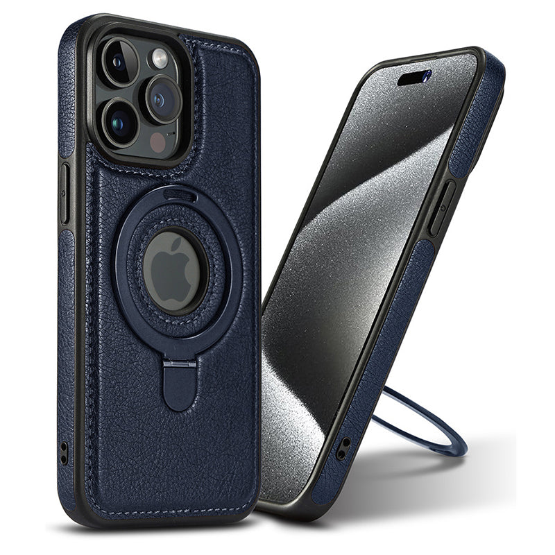 Magnetic Luxury Leather Invisible Holder iPhone Cases