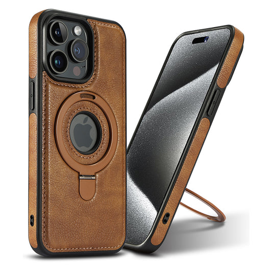 Magnetic Luxury Leather Invisible Holder iPhone Cases