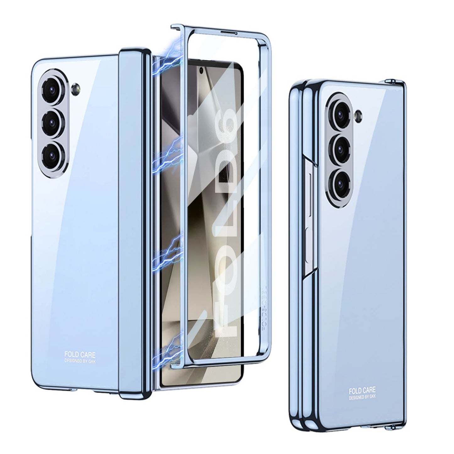 Plating Transparent Magnetic Hinge Screen Integrated Film Case for Galaxy Z Fold6