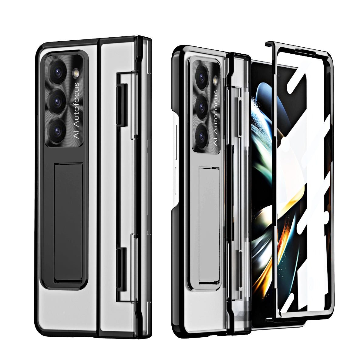 Armor Electroplated Anti-fall Protective Phone Case For Samsung Galaxy Z Fold3/4/5 With Back Screen Glass - Mycasety Mycasety