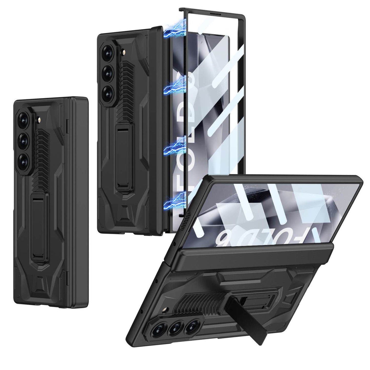 Magnetic Hinge Armor Bracket Integrated Screen Glass Case for Galaxy Z Fold6