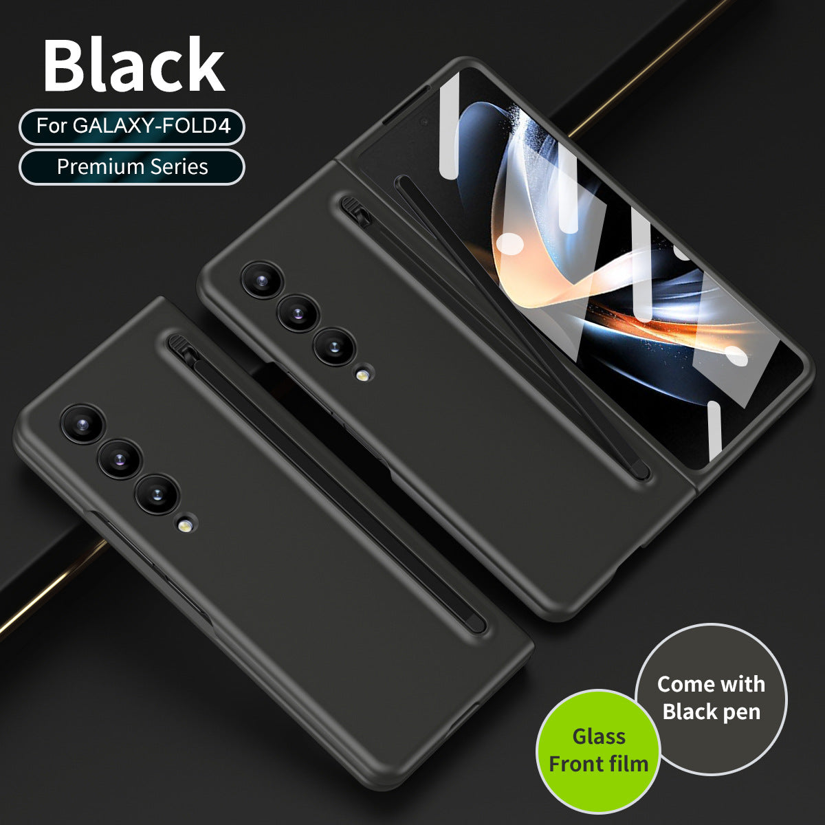 Anti-fall Protective Phone Case With Pen Tray Shell and Film For Samsung Galaxy Z Fold5 Fold4