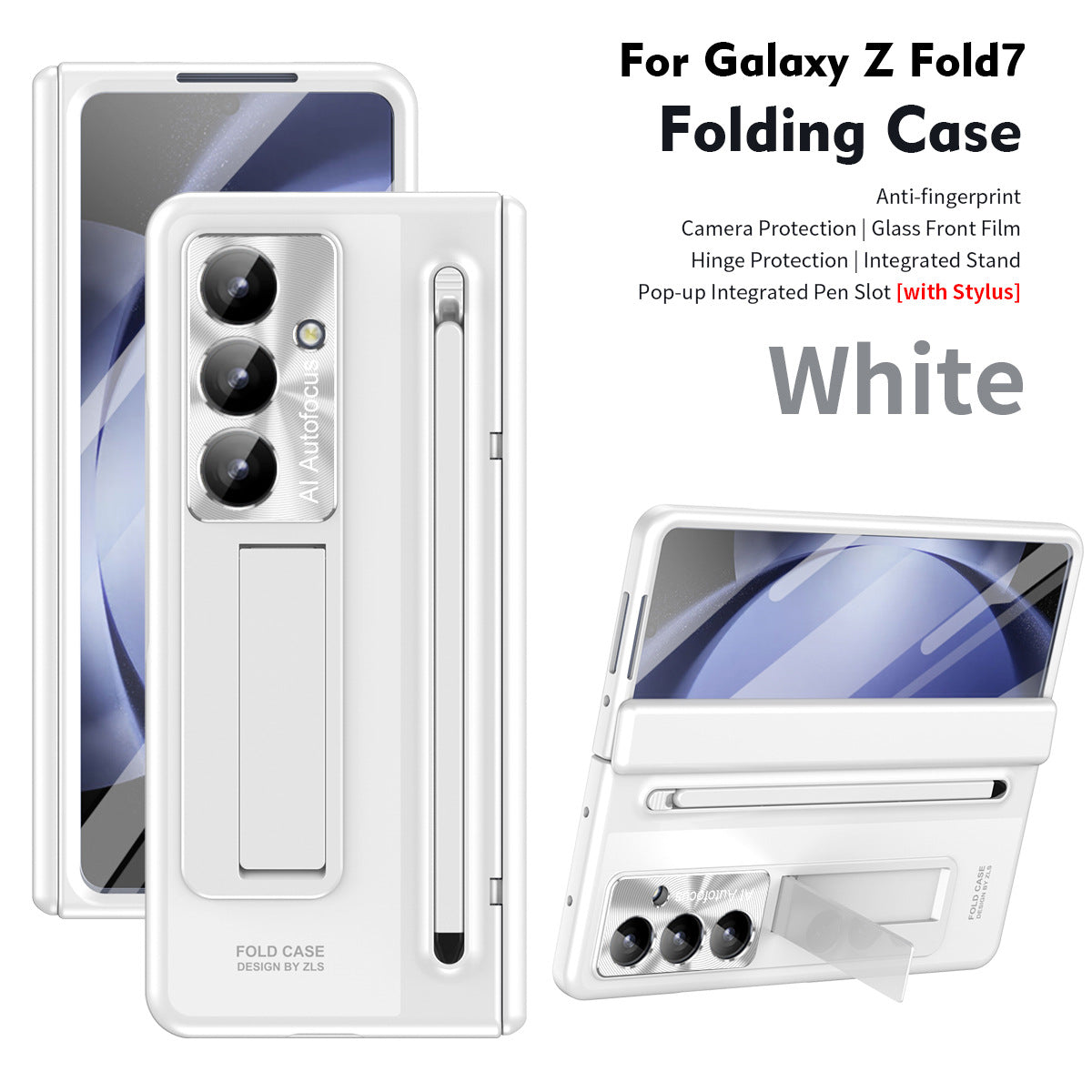 Armor Electroplated Anti-fall Protective Phone Case With Pen Tray Shell and Film For Galaxy Z Fold 7/6/5/4