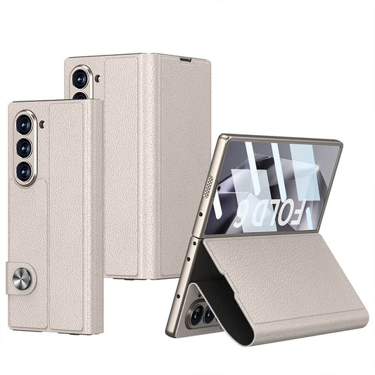 Magnetic Buckle Integrated Film Leather Wallet Bracket Case for Galaxy Z Fold6