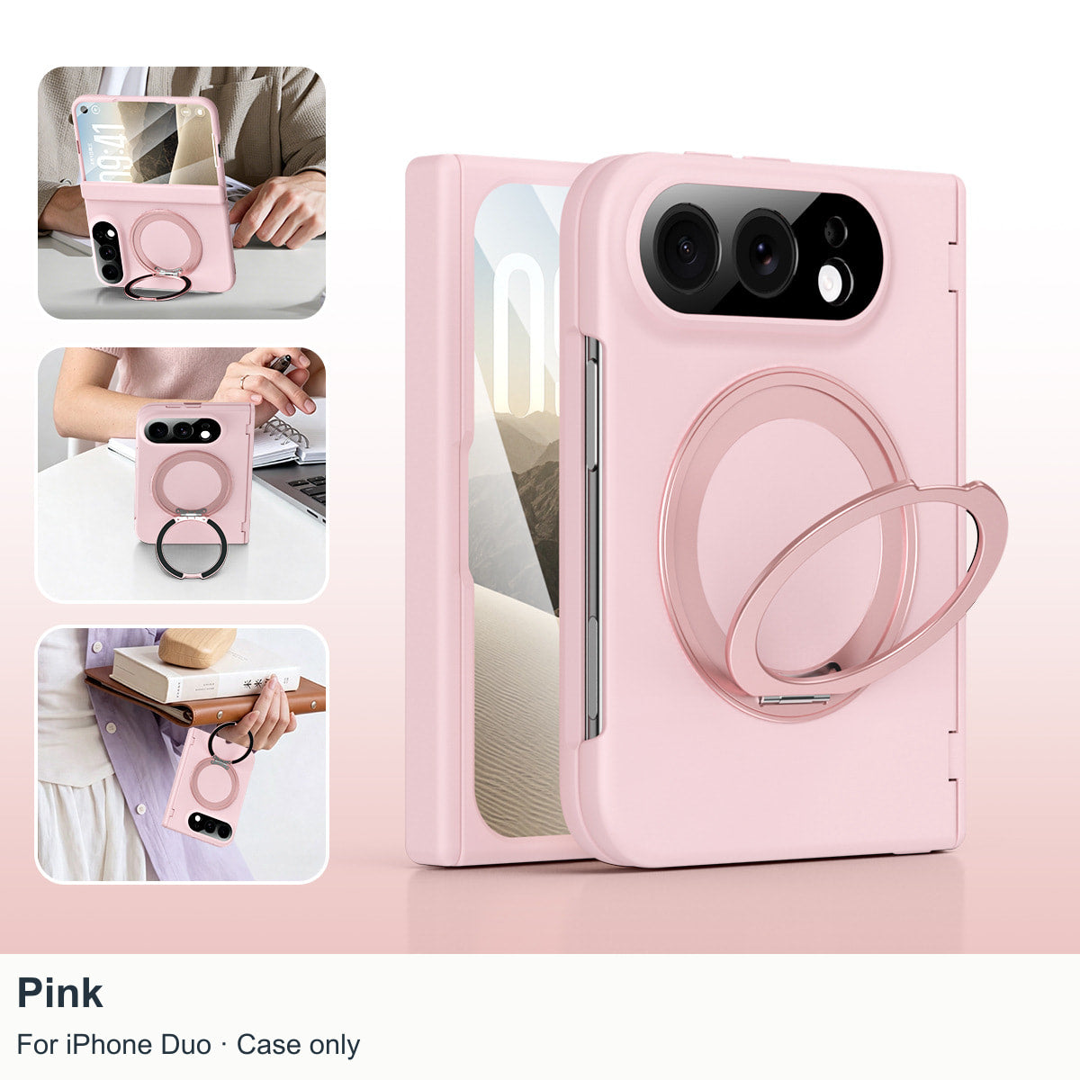 iPhone Duo | Magnetic Case with 360?? Ring Stand & Glass Front