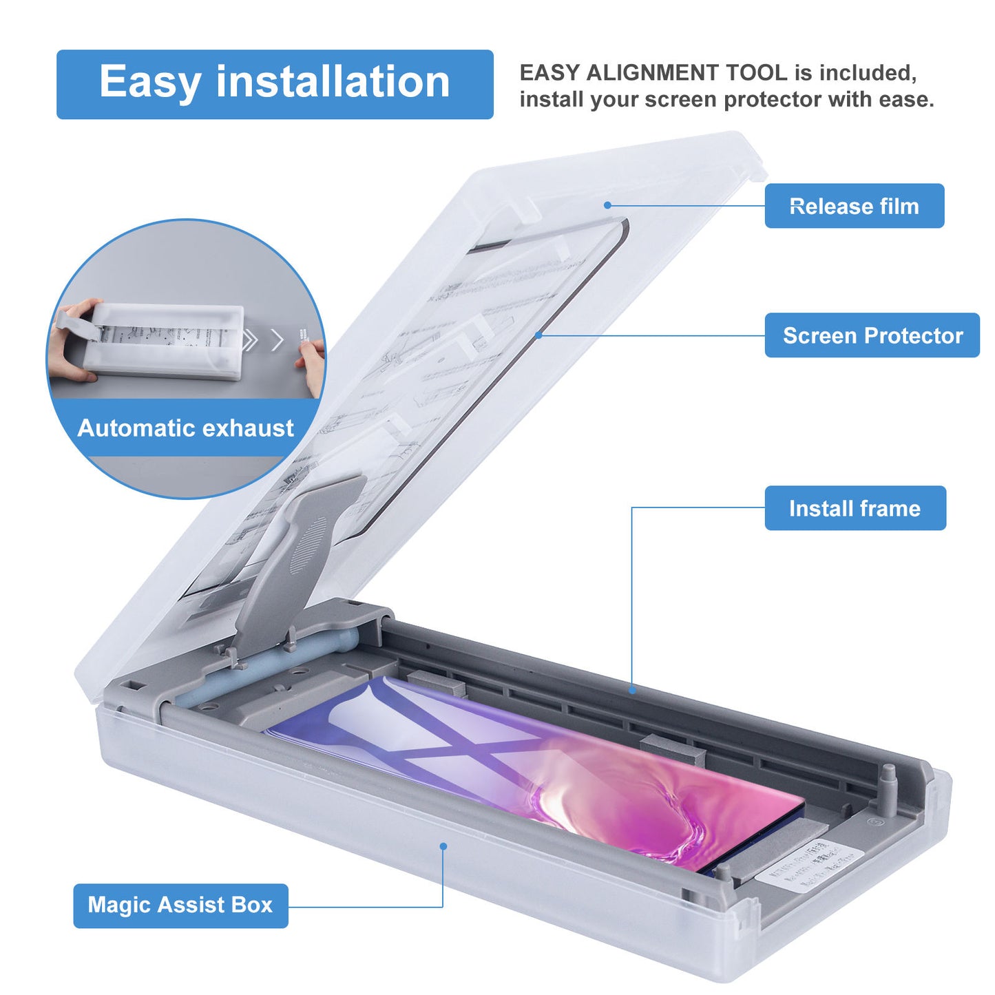 Auto Alignment Screen Protector For iPhone 15 14 13 12 Series