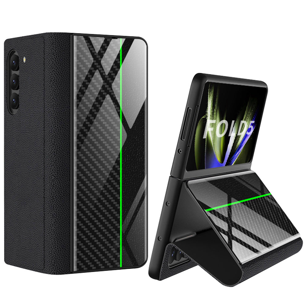 Samsung Z Fold5 Painted Plain Leather Business Protective Phone Case - mycasety2023 Mycasety
