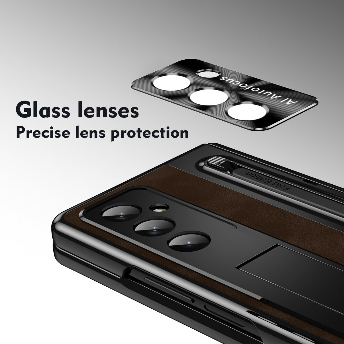 Jazz Retro Style Anyi-fall Protective Leather Phone Case For Galaxy Fold 7/6/5/4 With Front Protection Film And Stylus