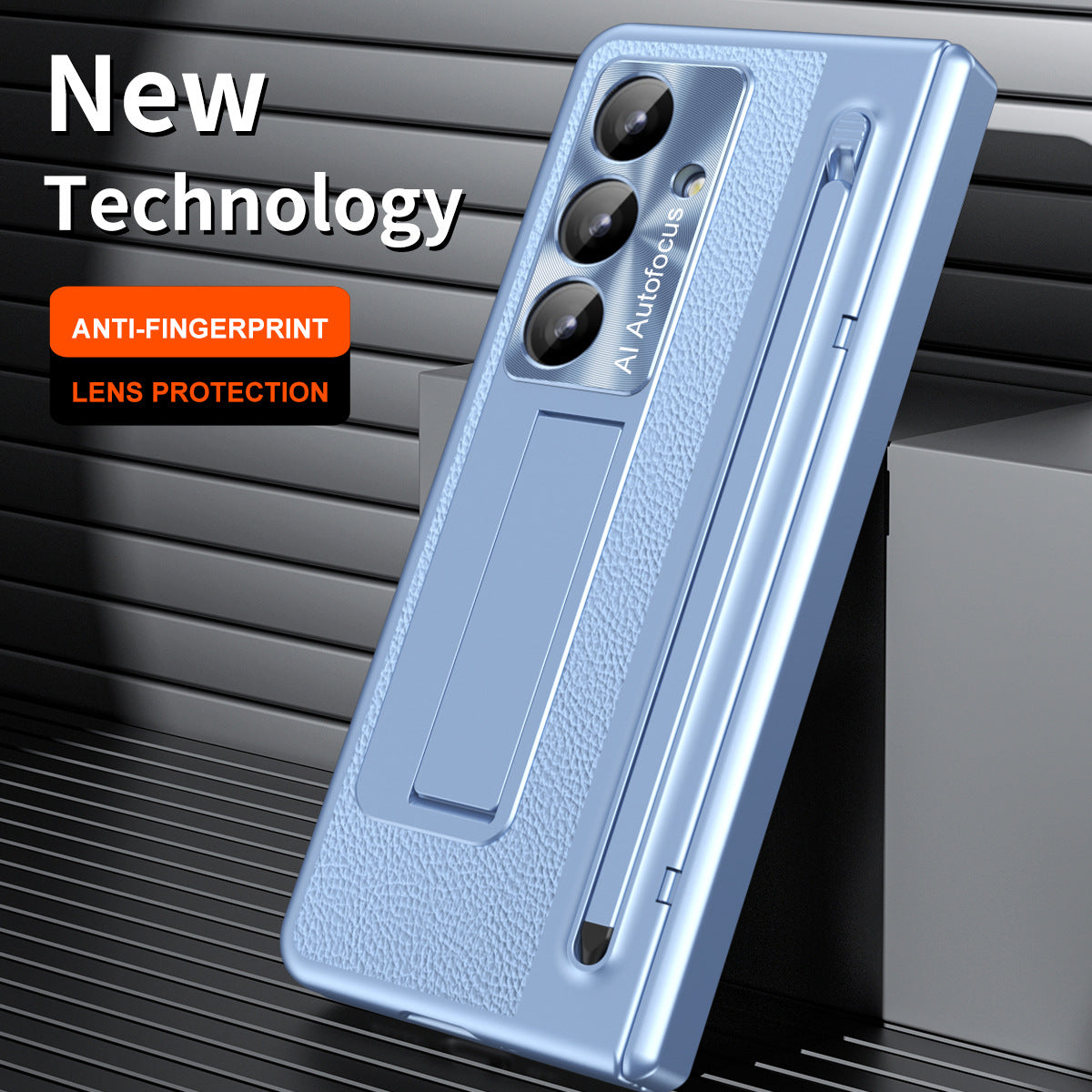 Leather Golden Electroplated Phone Case With Back Screen Glass and Stylus For Galaxy Z Fold 7/6/5/4
