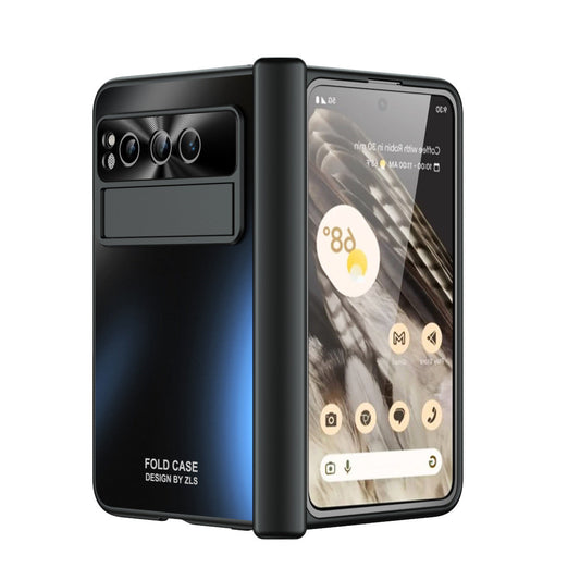 Frosted Plating Google Pixel Fold Case with Hinge Protector Screen Protector and Hidden Kickstand - Mycasety Mycasety