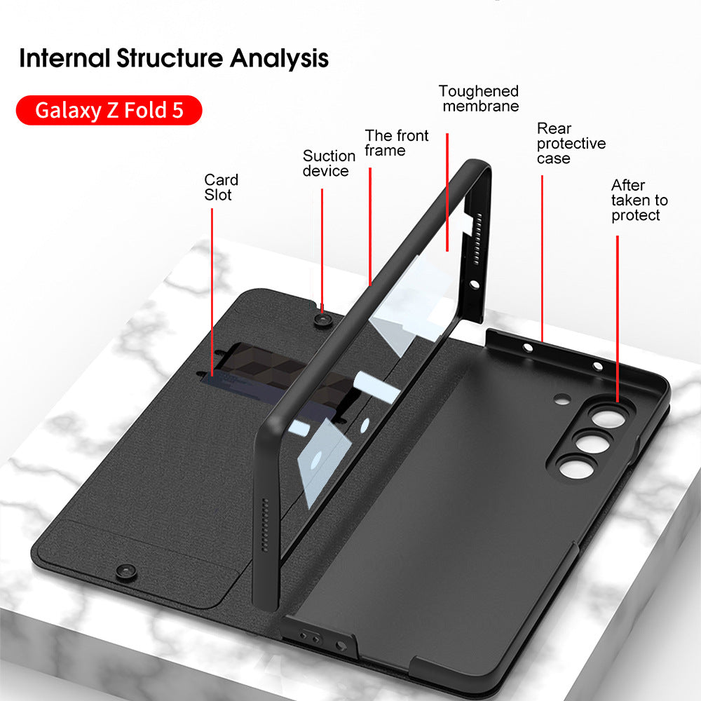 Samsung Galaxy Z Fold 5 Mobile Phone Case Fashion Warrior Flip Leather Case Film Velcro Pen Slot Case - mycasety2023 Mycasety