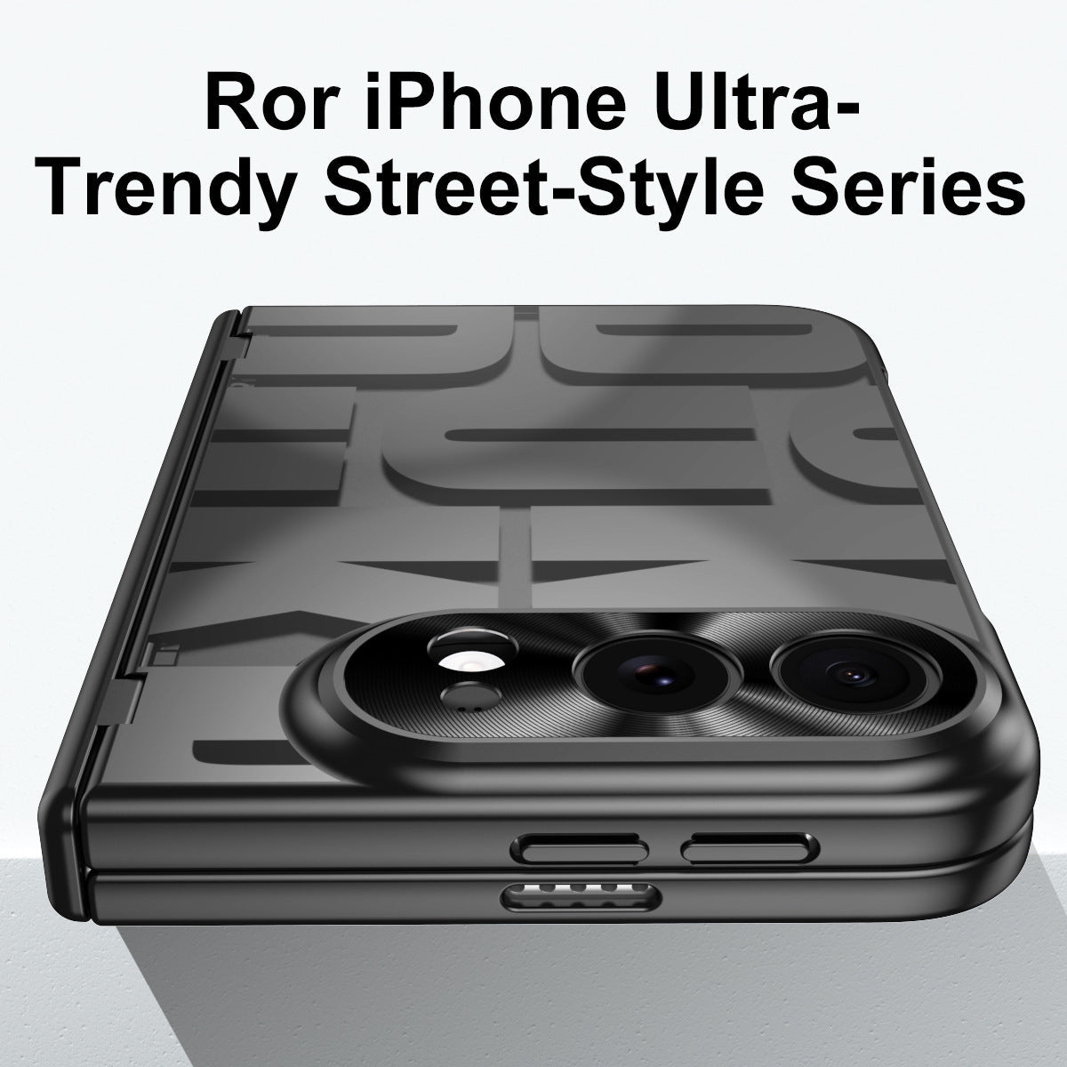 iPhone Duo | Raised-Lettering Case with Hinge Protection & Tempered Glass
