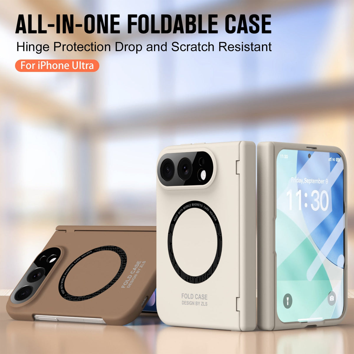 iPhone Duo | Textured Protection Case Built-in Tempered Glass Film & Magnetic Ring & Stylus