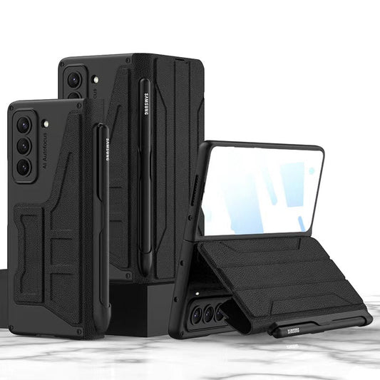 Leather Samsung Z Fold5 Case Full Protection Business Case With Pen Slot and Protection Film - Mycasety Mycasety