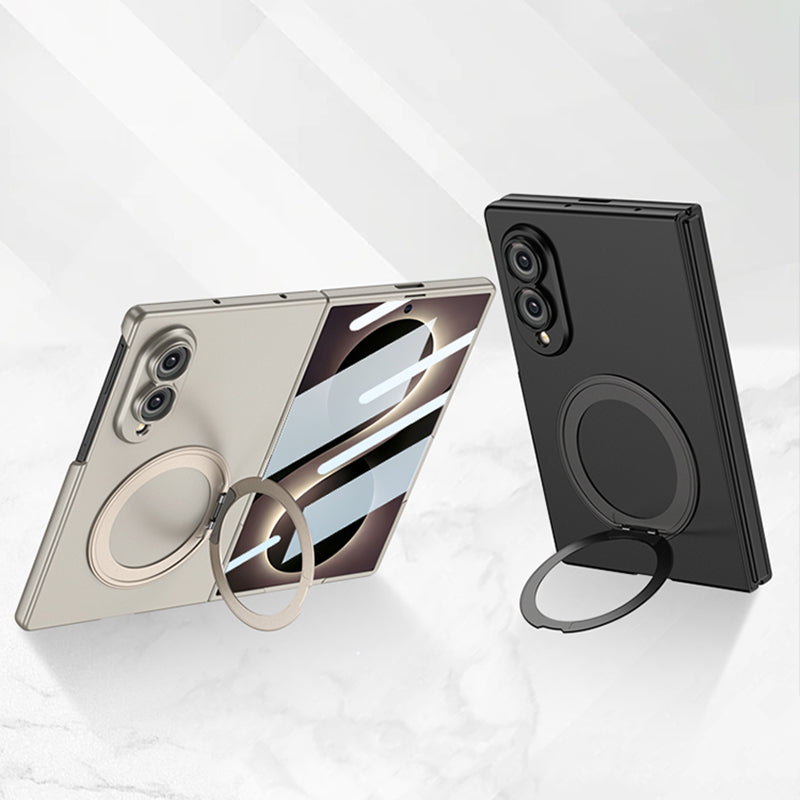 Samsung Galaxy Z Fold8 | Ultra-Slim Metal Ring Stand Case with Built-In Screen Protector
