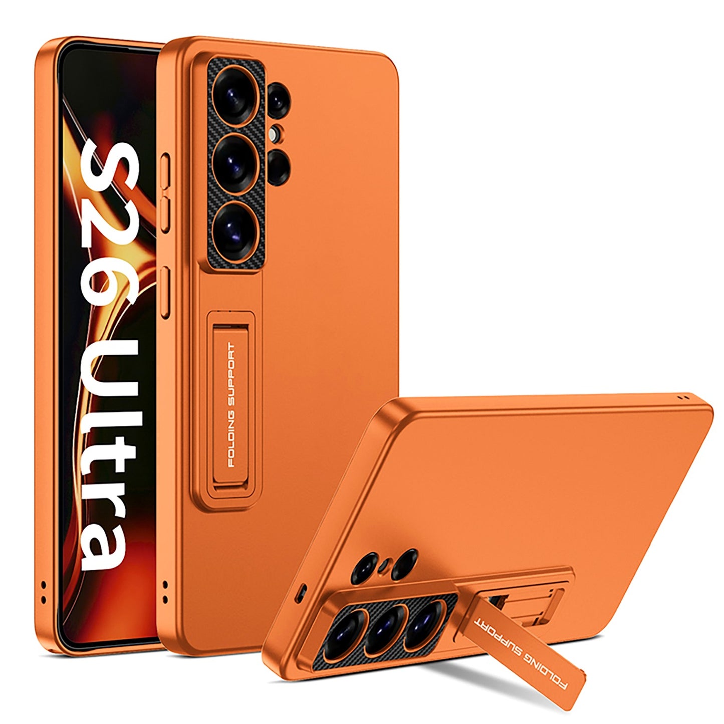Orange ultra-thin kickstand case for Samsung Galaxy S26 Ultra